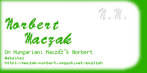 norbert maczak business card